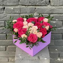 Цветочная композиция из Розы в коробке в Опытное Поле