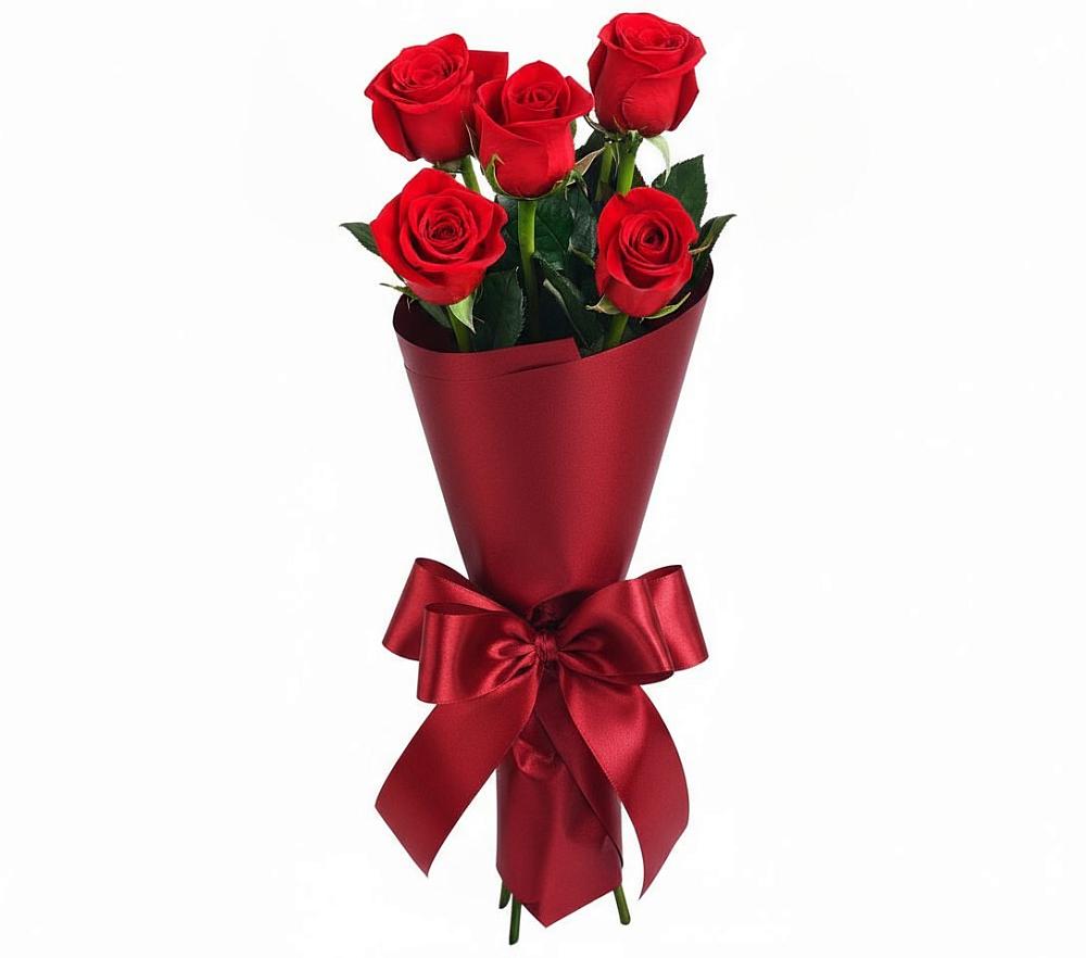 Букет 5 Красных роз Эдлесс Лав в Опытное Поле