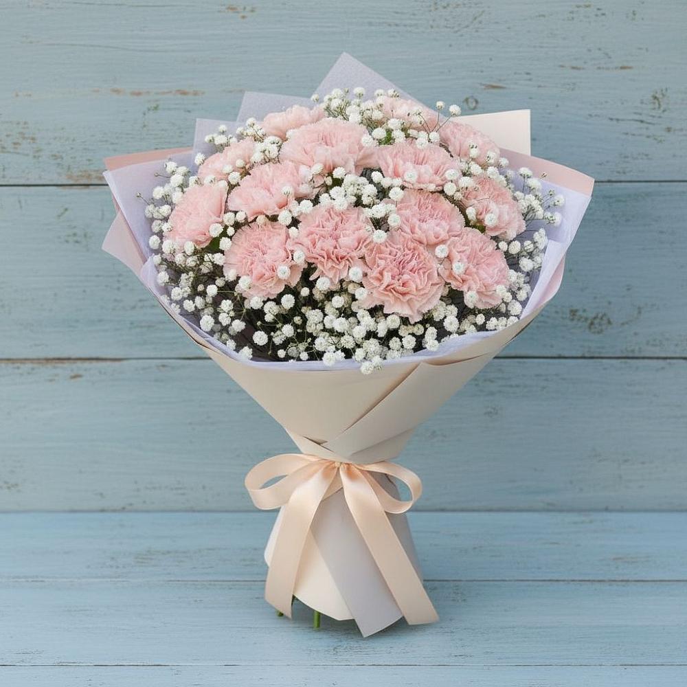 Букет цветов из: Гвоздики в Опытное Поле