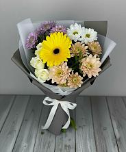 Букет цветов из:  Розы, Герберы и Хризантемы в Опытное Поле