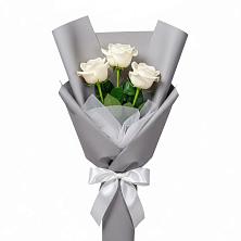Букет 3 белые розы в Опытное Поле