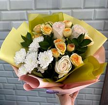 Букет цветов из:  Розы и Хризантемы #REPLACE_PRED# Опытное Поле