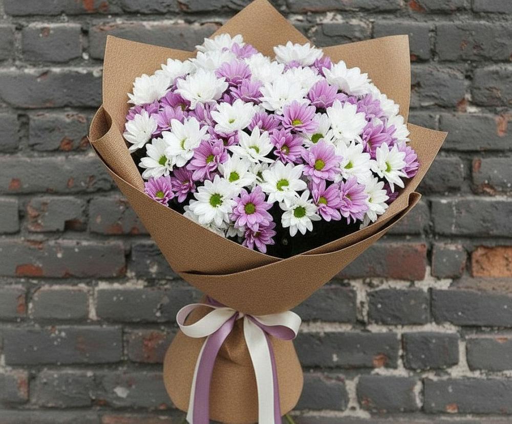 Букет цветов из: Хризантемы в Опытное Поле