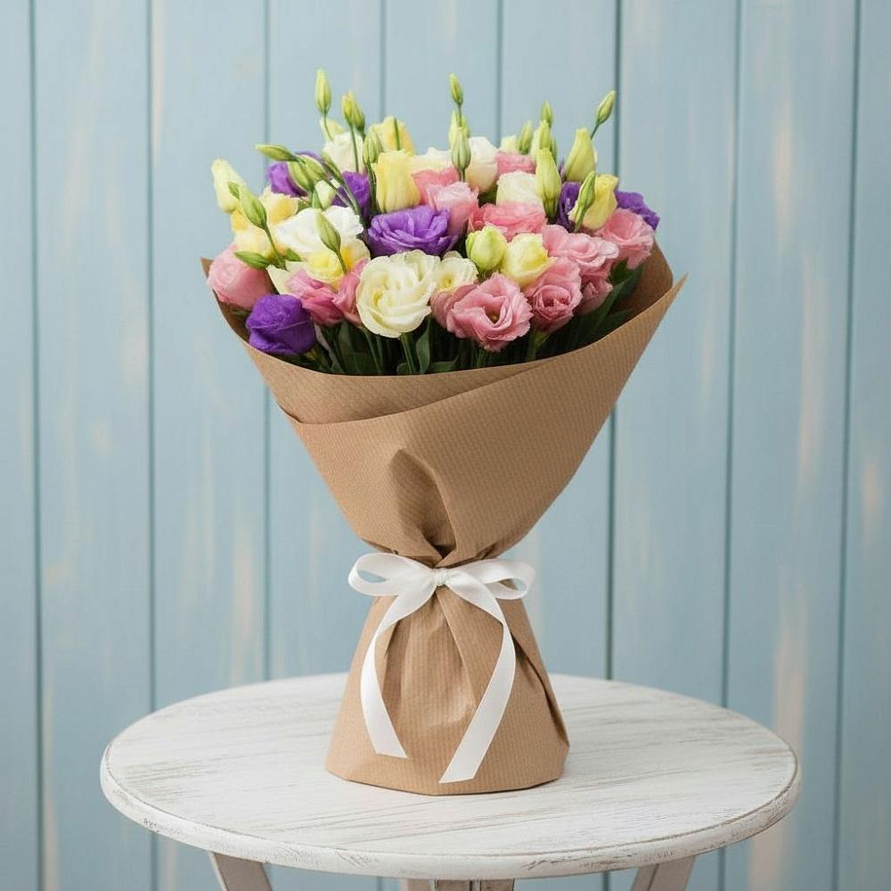 Букет цветов из: Лизиантусы в Опытное Поле