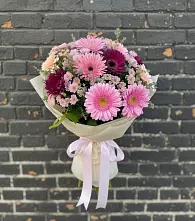 Букет цветов из:  Герберы и Хризантемы в Опытное Поле